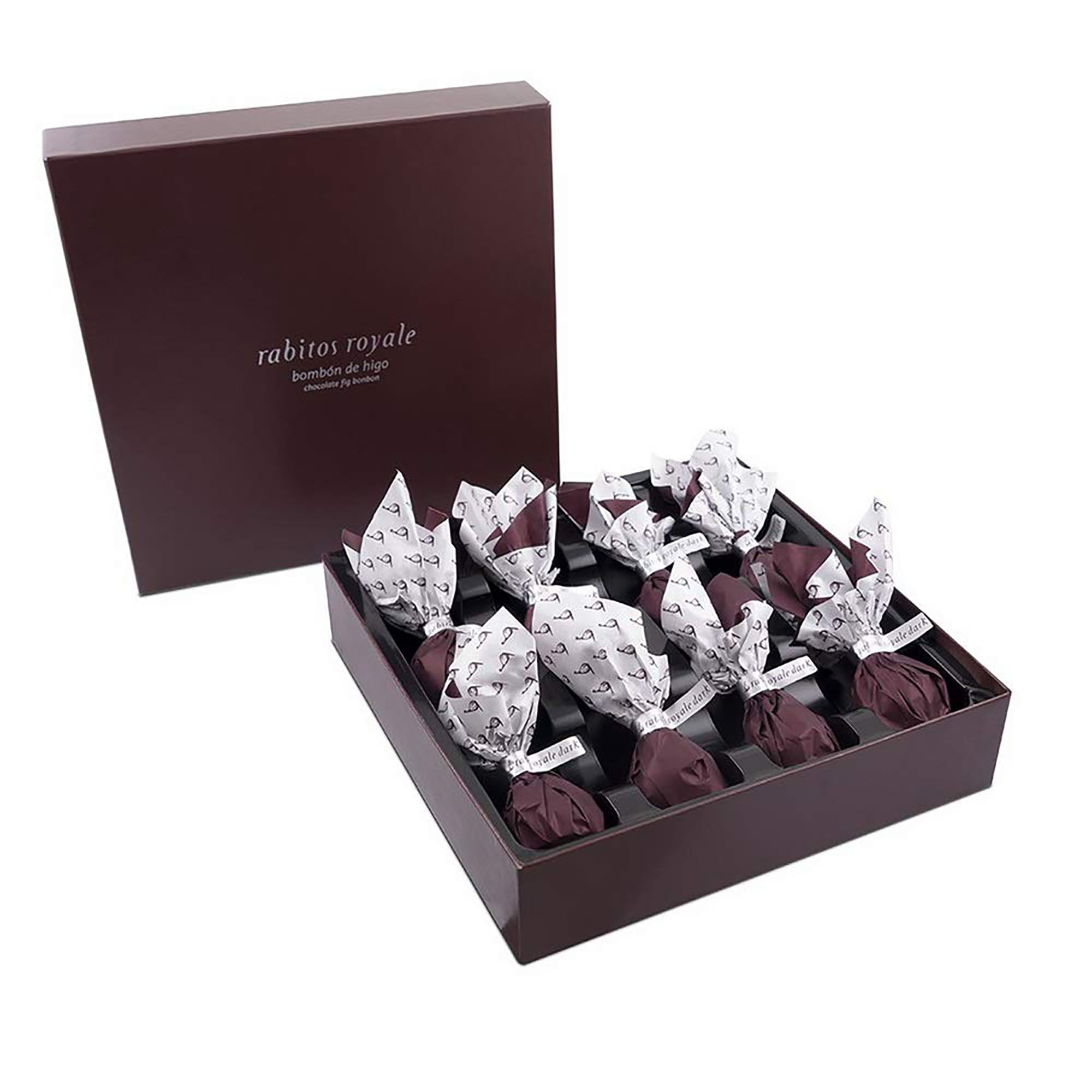 Rabitos Royale – 8 Piece Dark Chocolate Covered Fig Bonbons Gift Box