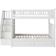 thumbnail image 2 of HomeStock Seaside Style Staircase Bunk with Turbo Charger and Raised Panel Bed Drawers-Color:White,Size:Full over Full, 2 of 10
