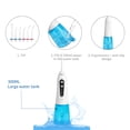 thumbnail image 2 of Graflsoa Hydropulseur Rechargeable avec Réservoir de 300ml, 5 Modes de Nettoyage, Étanche IPX7, 6 Buses, Chargement USB, Blanc & Bleu (Batterie Intégrée) WF203, 2 of 7