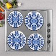 Bahomeck Gas Stove Burner Cover Set Of 4，Blue And White Porcelain