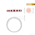 thumbnail image 5 of ANGARA Natural Channel Square Ruby and Diamond Half Eternity Ring in 14K White Gold for Women (Size-1.8mm) | July Birthstone, Birthday, Anniversary, Jewelry Gift for Women | Natural Ruby Ring, 5 of 9
