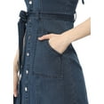 thumbnail image 6 of Unique Bargains Junior's Adjustable Strap a-Line Overall Denim Dress, 6 of 6