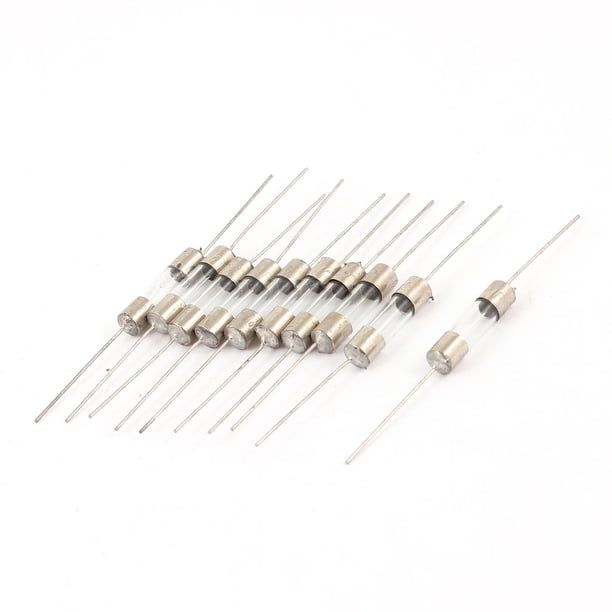 Tubo de Fusible de Vidrio Axial de Acción Rápida 5mm x 20mm 250V 15A 10Pcs