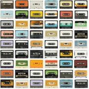 RoomMates Retro Cassettes Peel & Stick Wallpaper