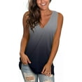 thumbnail image 1 of Womens Tank Tops V Neck T Shirts Sleeveless Tops Floral Side Split Tanks, 1 of 4