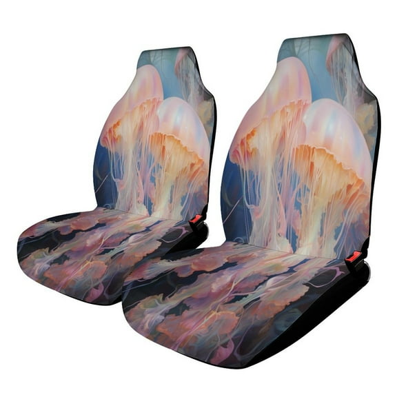 Jellyfish Ocean Style Car Seat Covers,Universal Auto Front Seats Protector Fits for Car,SUV Sedan,Truck