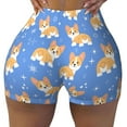 thumbnail image 2 of Haiem Kawaii Corgi No Front Seam Biker Shorts for Women Yoga Workout Gym Bike Shorts with Tummy Control Moisture-Wicking-Medium, 2 of 9