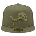 thumbnail image 2 of Men's New Era  Olive Detroit Lions Color Pack A-Frame 59FIFTY Fitted Hat, 2 of 5
