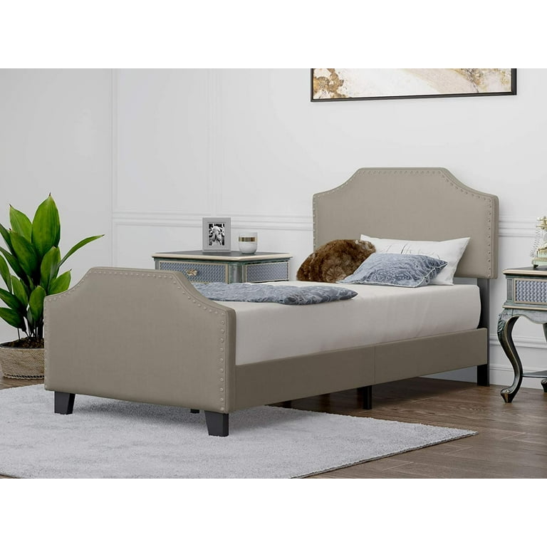 Mecor upholstered linen platform outlet bed