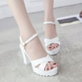 thumbnail image 2 of Babysbule Womens Sandals, Women Fish Mouth High Heels Wedge Sandals Buckle Slope Sandals, 2 of 7