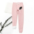 thumbnail image 2 of IROINNID Reduced Fleece Sweatpants for Women Casual Jogger Printing Leggings Drawstring Waist Thick Warm Elastic Pants with Pockets,Pink, 2 of 3