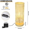 thumbnail image 2 of DingLiLighting 1-Light Desk Lamp with Round Rattan Shade, Beige Geometric, 2 of 8