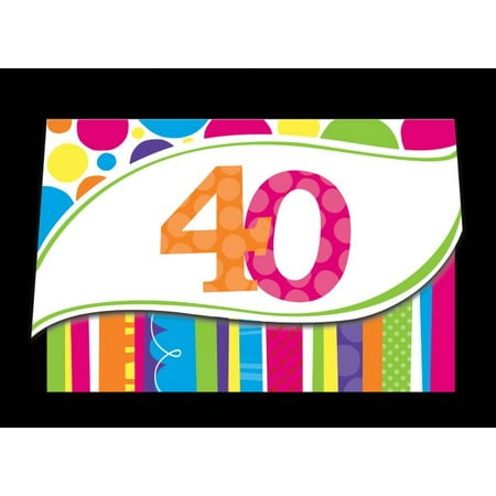 40th Wedding Anniversary Invitations - Access Bright And Bold, Invitation, Diecut Gatefold 40th, 8 Ct