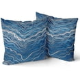 thumbnail image 6 of Navy Blue Pillow Covers 16x16 Inch Marble Silver Abstract Striped Throw Pillow Cases Elegant Comfort Luxury Modern Decor for Home Bedroom Living Room Sofa Square Cushion Cover, Set of 2, 6 of 6