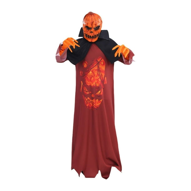 Disfraz de calabaza diabólica para niños, divertido disfraz de Halloween con guantes para festival de disfraces. para altura 130cm