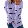 thumbnail image 1 of CHOK Chemises pour Femmes Liquidation Femme Col Rond Manches Longues T-Shirt Été Imprimé Blouse Ample Hauts, 1 of 6