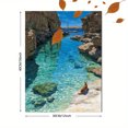 thumbnail image 3 of Lampedusa Italy Rabbit Beach Watercolor Canvas Print, Coastal Vacation Wall Art & Home Decor, 3 of 8