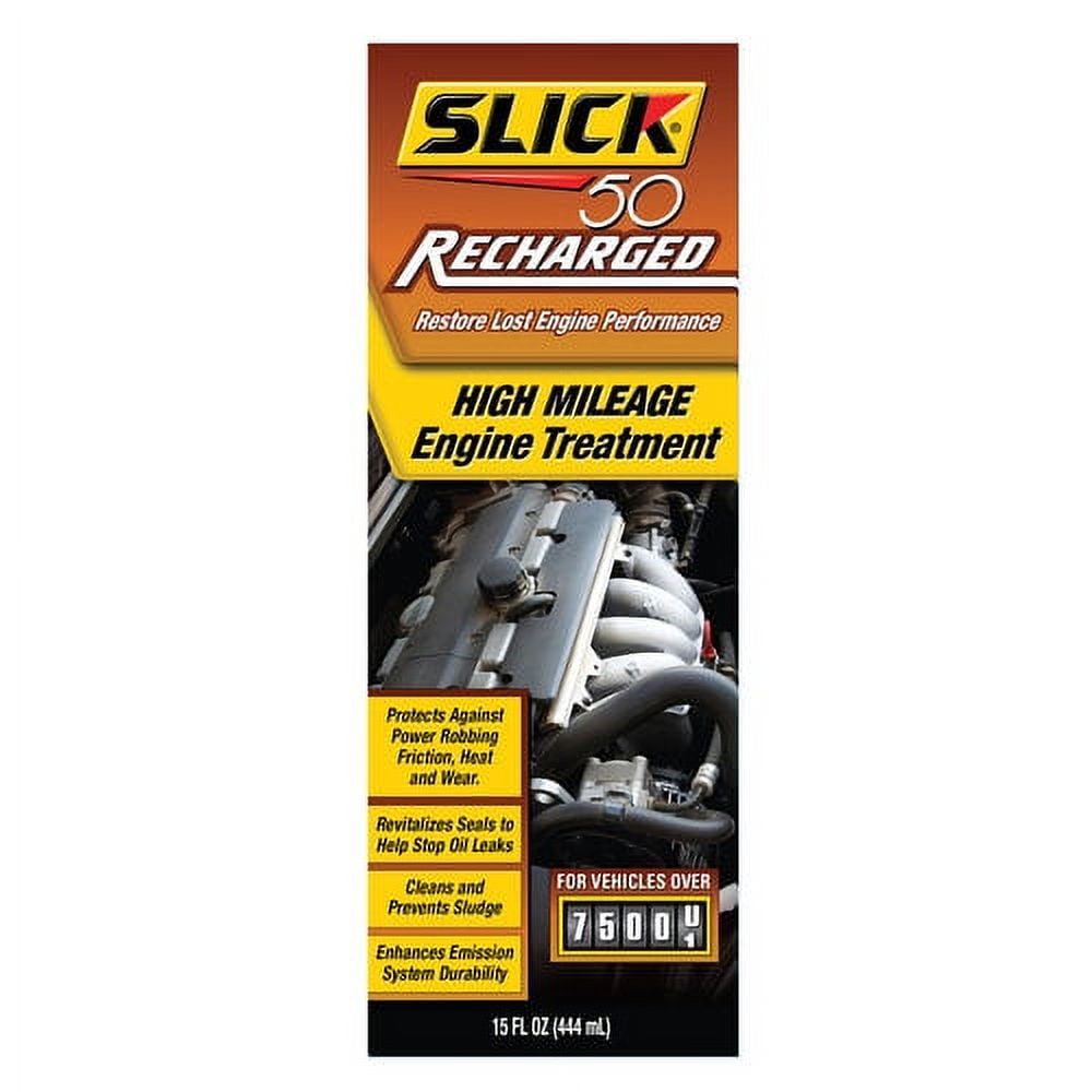 (6 pack) Slick 50 ReCharged High Mileage Engine Treatment Automotive Additive, 10W-30 Motor Oil, 32 Ounce