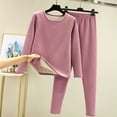 thumbnail image 4 of Jumpingount Conjunto de ropa interior térmica para mujer, calzoncillos largos cómodos para clima frío y cálido, ropa interior de cuello Ropa interior Púrpura 3XL, 4 of 6