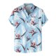 thumbnail image 1 of Hombres Casual Patchwork Botones Playa No posicionamiento Estampado Turndown Camisa de manga corta Blusa Pompotops oipoqjl47846, 1 of 9