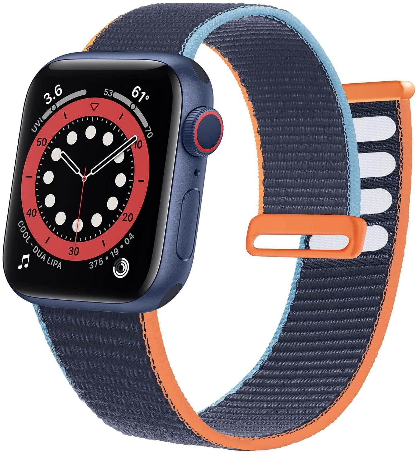NWT Apple Watch 40mm Sport Loop Band Strap Deep Navy Original Apple Watch | Alpine Loop | Black-Navy – Panatime Watch Bands main image 3
