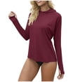 thumbnail image 2 of Womens Sun Protection Hoodies Long Sleeve Shirts Quick Dry Breathable Fishing Hiking Rash Guard Athletic Pullover Tops S-2XL, 2 of 6