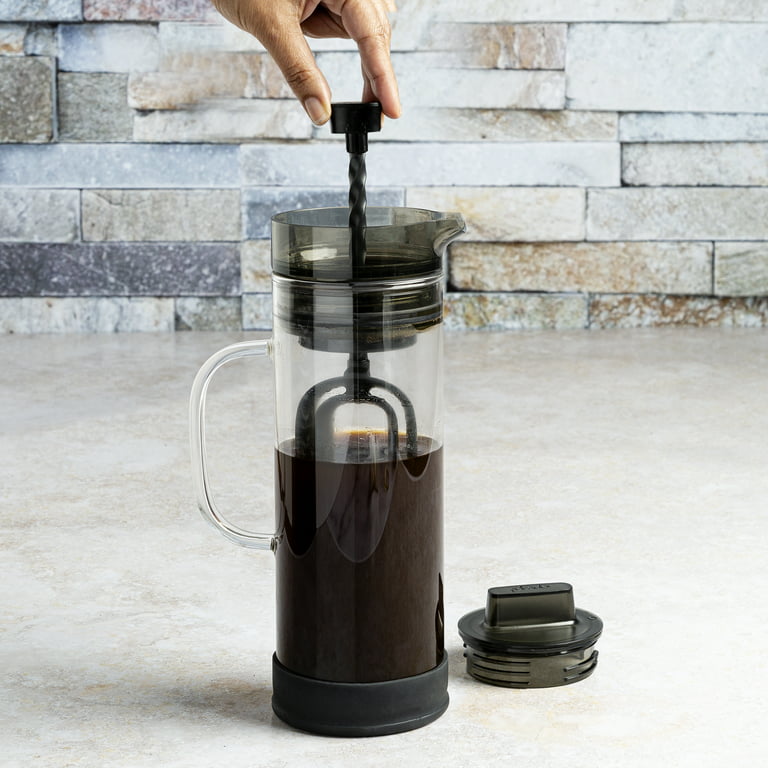Primula Cold Brew 1.6 Qt. Temperature Safe Borosilicate Glass Carafe Coffee  Maker with Brew Core and Flavor Mixer - Smokey Gray