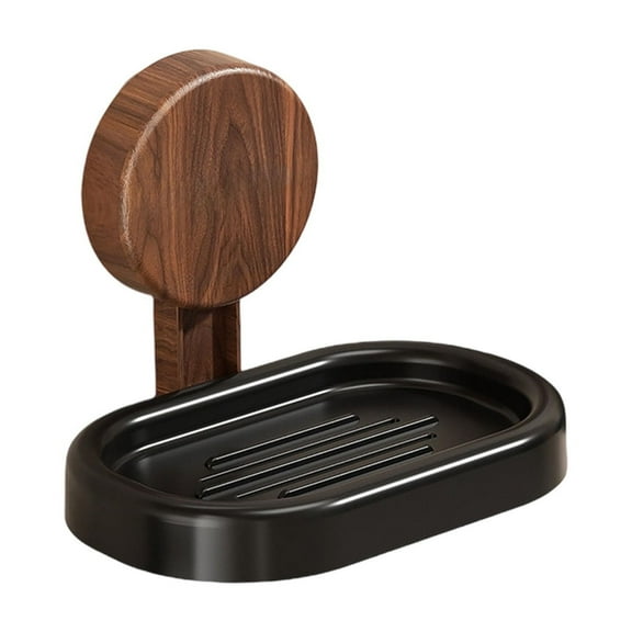 Suction Cup Soap Dish Holder | Wall Mounted No Drill Soap Box with Drainage Holes | Bathroom Shower Storage Organizer for Kitchen Sink | 1-Pack