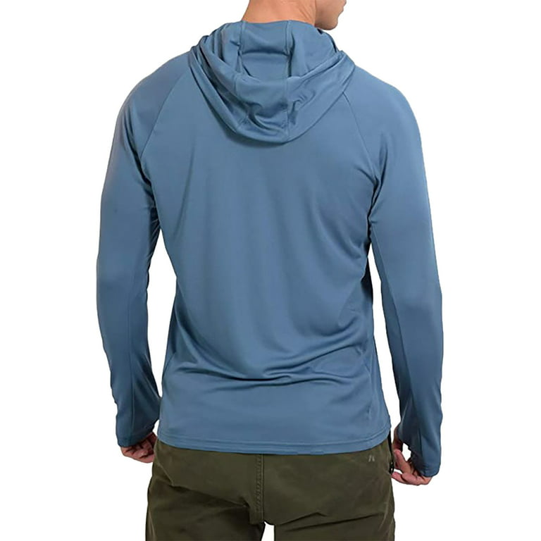 outfmvch hoodies for men summer face mask sunscreen fishing thumb hole  hoodie quick dry womens tops mens sweaters light blue
