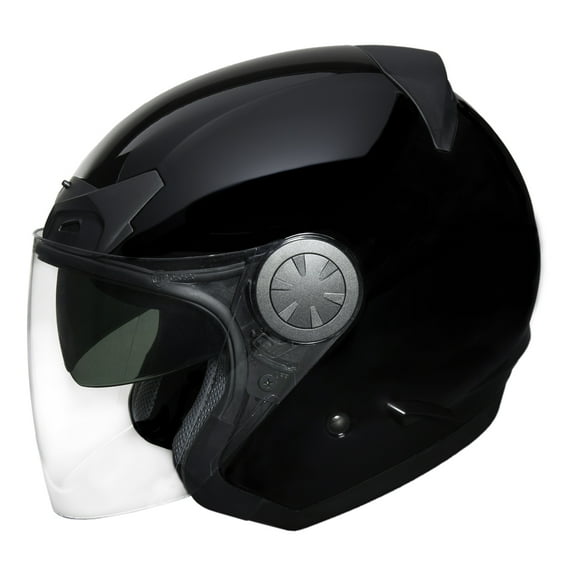 Fulmer, 3510521, Adult Deluxe Open Face Helmet w/Shield - 351 ONYX - Gloss Black, XS