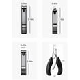 thumbnail image 3 of 4Pcs Professional Nail Clippers Set, Ultra Sharp Sturdy Fingernail Clipper and Heavy Duty Toe Nail Clippers Adult Thick Nails Long Handle (Black), 3 of 4