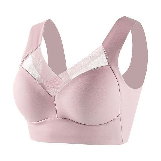 fheaev Seamless Mesh Lace Bras for Women No Underwire Wireless Bras with Support And Lift Full Coverage Deep V Bralettes Everyday Bra