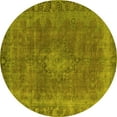 thumbnail image 1 of Ahgly Company Indoor Round Oriental Yellow Industrial Area Rugs, 5' Round, 1 of 4