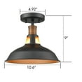 thumbnail image 7 of Claxy 10.6" Black Semi Flush Mount Ceiling Light with Barn Metal Shade, 7 of 7