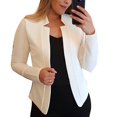 thumbnail image 1 of YAR Talla Grande Color Sólido Sin Botón Blazer Mujer Manga Larga Traje Delgado Chamarra Abrigopangjing, 1 of 4