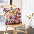 thumbnail image 5 of LALILO Throw Pillow Covers Floral With Roses Watercolor Accent Art Cushion Cover 18" x 18", 2 Pack, 5 of 6