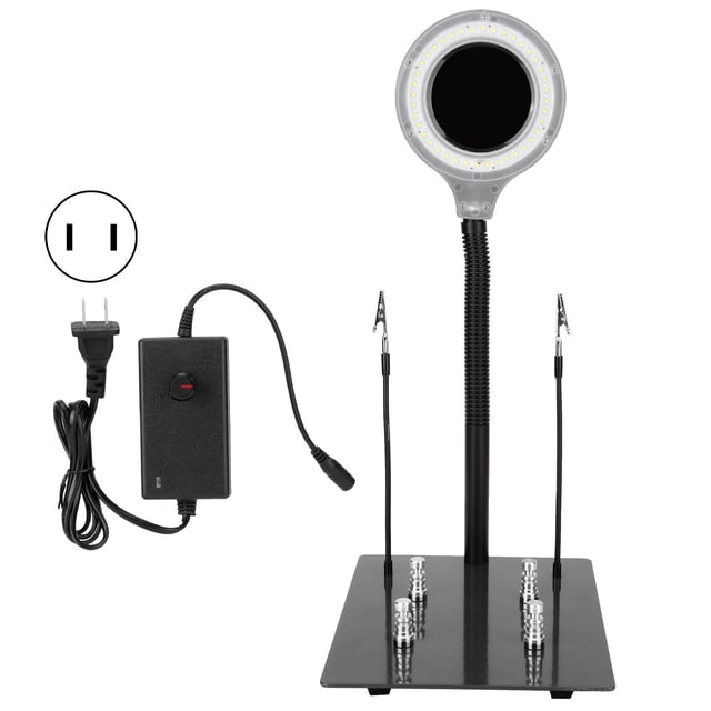 Lámpara de aumento de 40 LED 15X con manguera ajustable para reparación de placa de circuito de identificación de joyas EE. UU. 110‑220 V