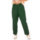 thumbnail image 1 of Pantalones casuales de mujer Color puro botón cintura elástica pantalones largos sueltos para mujer para uso diario al aire libre verde 3XL, 1 of 5