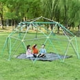thumbnail image 7 of 12 FT Geometric Dome Climber Play Center, Kids Climbing Dome Tower with Hammock, Outdoor Play Equipment Supporting 1000 lbs, Easy Assembly Jungle Gym (Grey & Yellow), 7 of 7