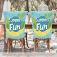 thumbnail image 5 of Decorative Chair Back Cover One Size x6 Chair Cover Dining Chair Slipcovers Chair Back Decoration Festival Chair Decoration Blue Summer, 5 of 6