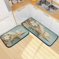 thumbnail image 7 of 2-Piece Kitchen Rugs Set Non-Slip Mats Carpet Floor for Kitchen, Bathroom (19.7"x27.6" & 19.7"x47.2") Starfish with Flowers, 7 of 7