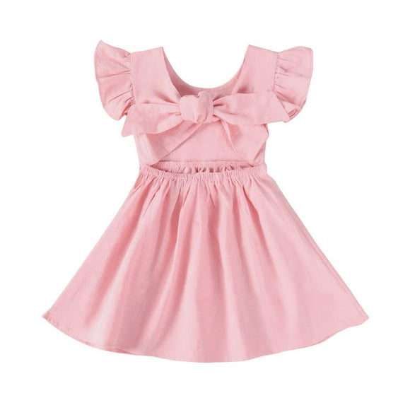 Vestido CM C&M WODRO rosa de algodón y lino para niños de 5 a 6 años