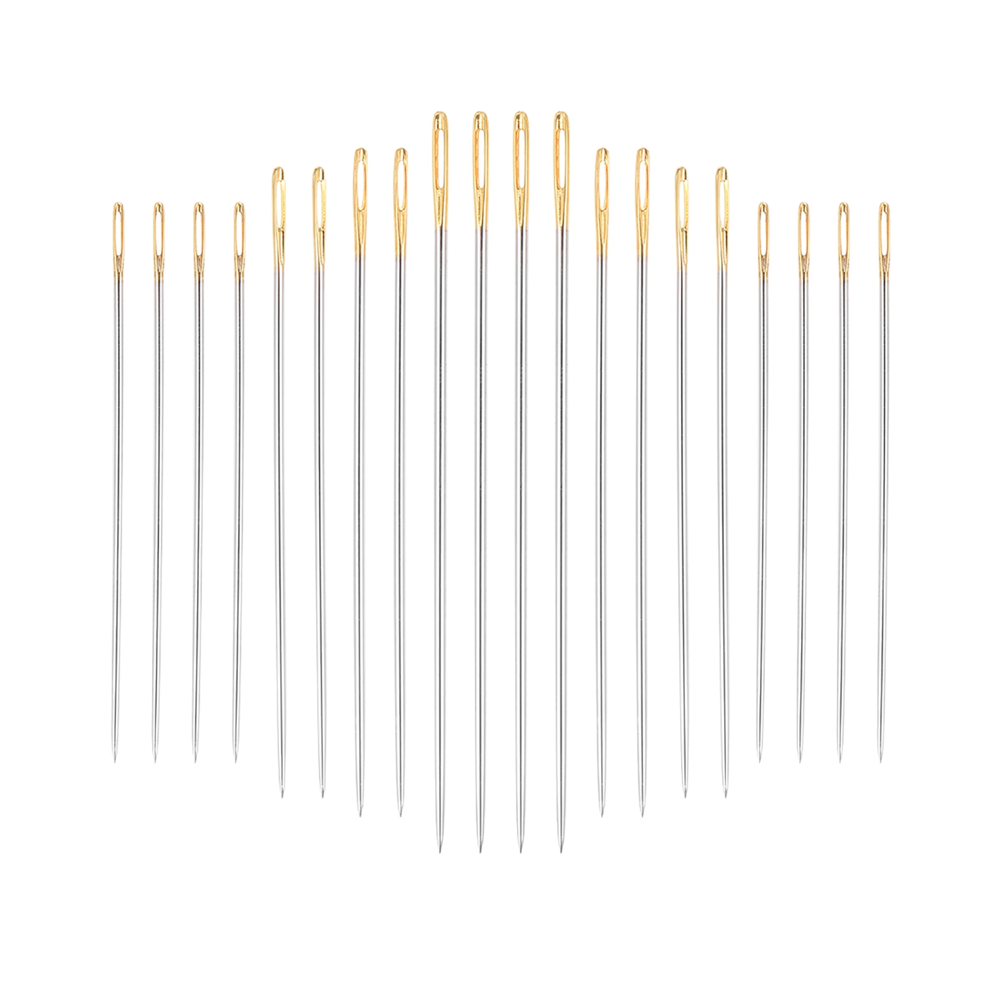 20 LargeEye Hand Sewing Needles 4 Sizes (2.5 inches, 2.3 inches, 2.1 inches and 1.85 inches