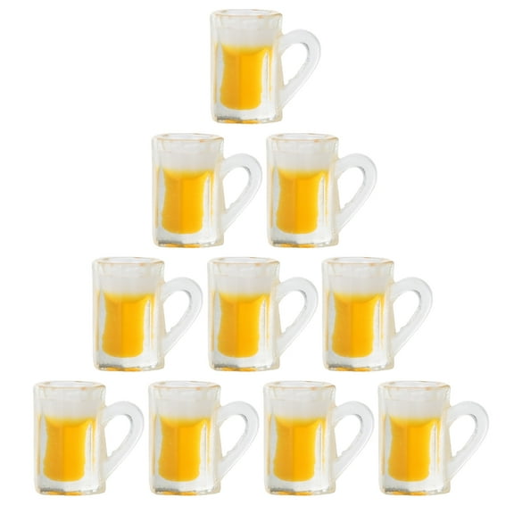 10PCS Miniature Beer Glass Dollhouse Mug Models Fairy Garden Doll House Decor