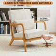 thumbnail image 4 of Leumius Modern Arm Chair Upholstered Reading Accent Chair with Pillow & Solid Wood Frame for Living Room Bedroom,Beige 02, 4 of 8