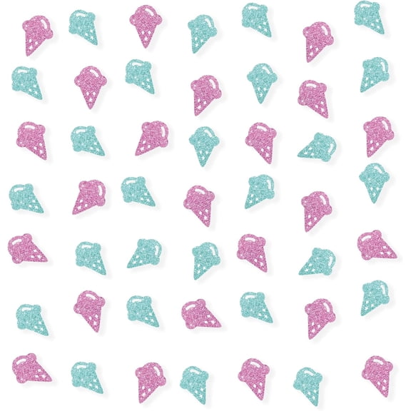 Set of 100 Ice-cream Confetti, Pink Glitter Sweet One Paper Scatter, Gender Reveal Party Confetti, Ice-cream Smash Cake Decor, Summer Birthday Party Decor, Baby Birthday Party Supplies