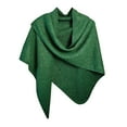 thumbnail image 2 of Women's Large Wool Blend Shawl with Sequins, Versatile Triangular Scarf Wrap for Autumn and Winter, Warm Knitted Vest Poncho for Neck Protection, Multi-Season Fashion Accessory - Green, 2 of 4