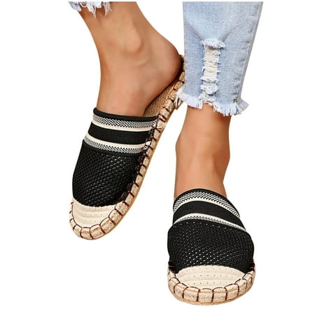 

Summer Ladies Breathable Cloth Slippers Sandals Casual Flat Women s Shoes