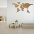 thumbnail image 2 of Travel World Map Strip Wooden Cork Board with Push Map Kit; Cork Pins Self-adhesive Teaching Office Background Wall Decor, 2 of 9