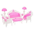 thumbnail image 1 of 6pcs/set Dollhouse Miniature Furniture Set Plastic Tea Table Sofa Couch Mini Furniture Set, 1 of 8